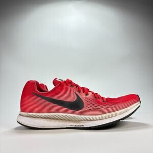 Nike Air Zoom Pegasus 34 Red White Lace Up Running Shoes 880555-602 Mens Size 11